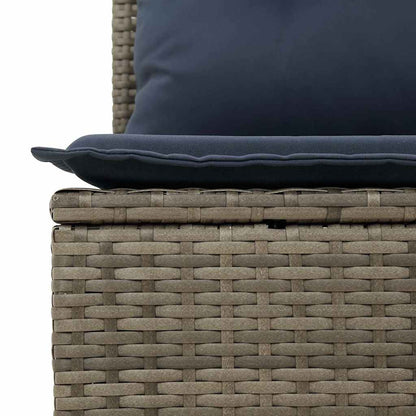 Garden Sofa with Cushion Grey 55 x 62 x 69cm Poly Rattan