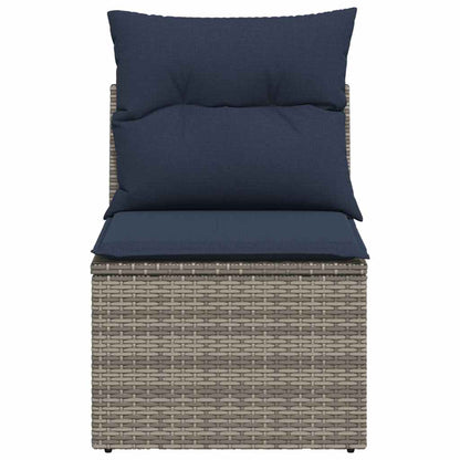 Garden Sofa with Cushion Grey 55 x 62 x 69cm Poly Rattan
