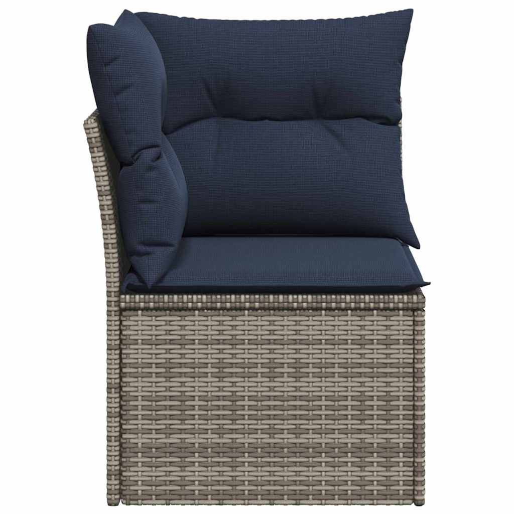 Garden Sofa with Cushion Grey 62 x 62 x 69cm Poly Rattan