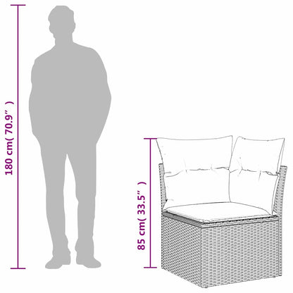 Garden Sofa with Cushion Grey 62 x 62 x 69cm Poly Rattan