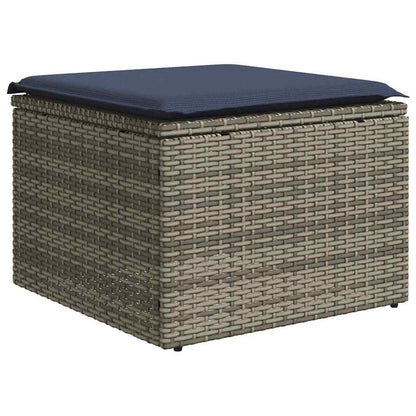 Garden Stool Grey 55 x 55 x 37cm Poly Rattan