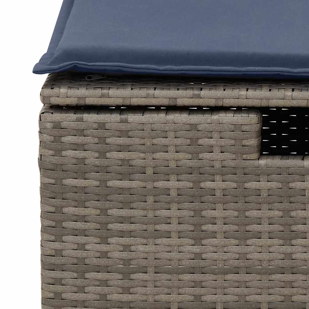 Garden Stool Grey 55 x 55 x 37cm Poly Rattan