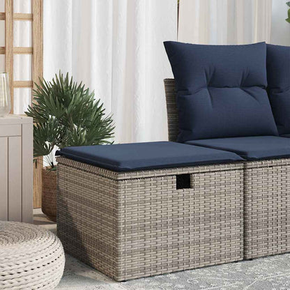 Garden Stool Grey 55 x 55 x 37cm Poly Rattan