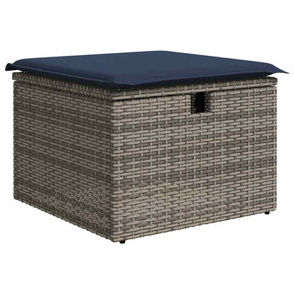 Garden Stool Grey 55 x 55 x 37cm Poly Rattan
