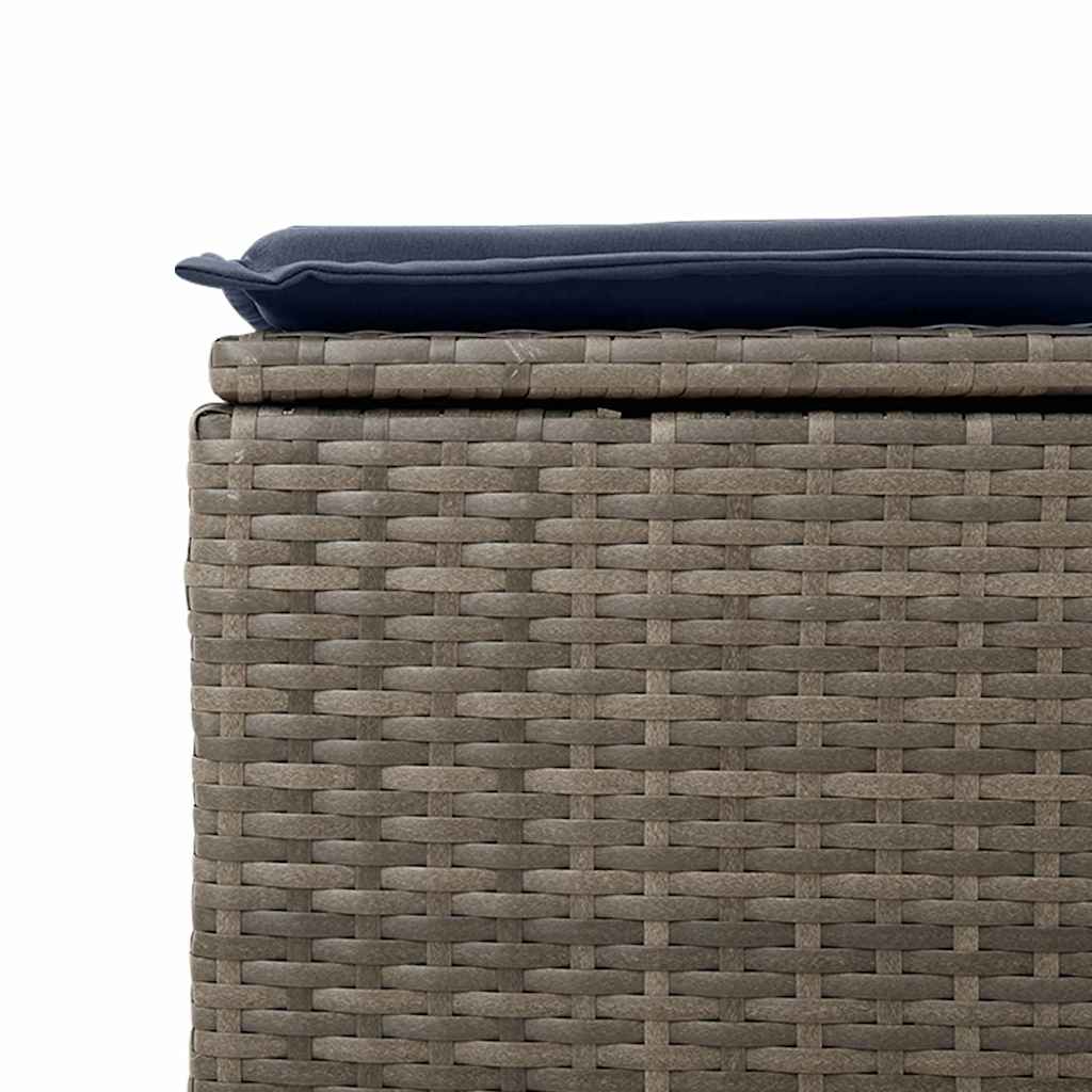 Garden Stool Grey 55 x 55 x 37cm Poly Rattan
