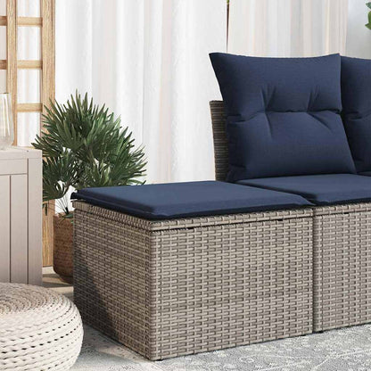 Garden Stool Grey 55 x 55 x 37cm Poly Rattan