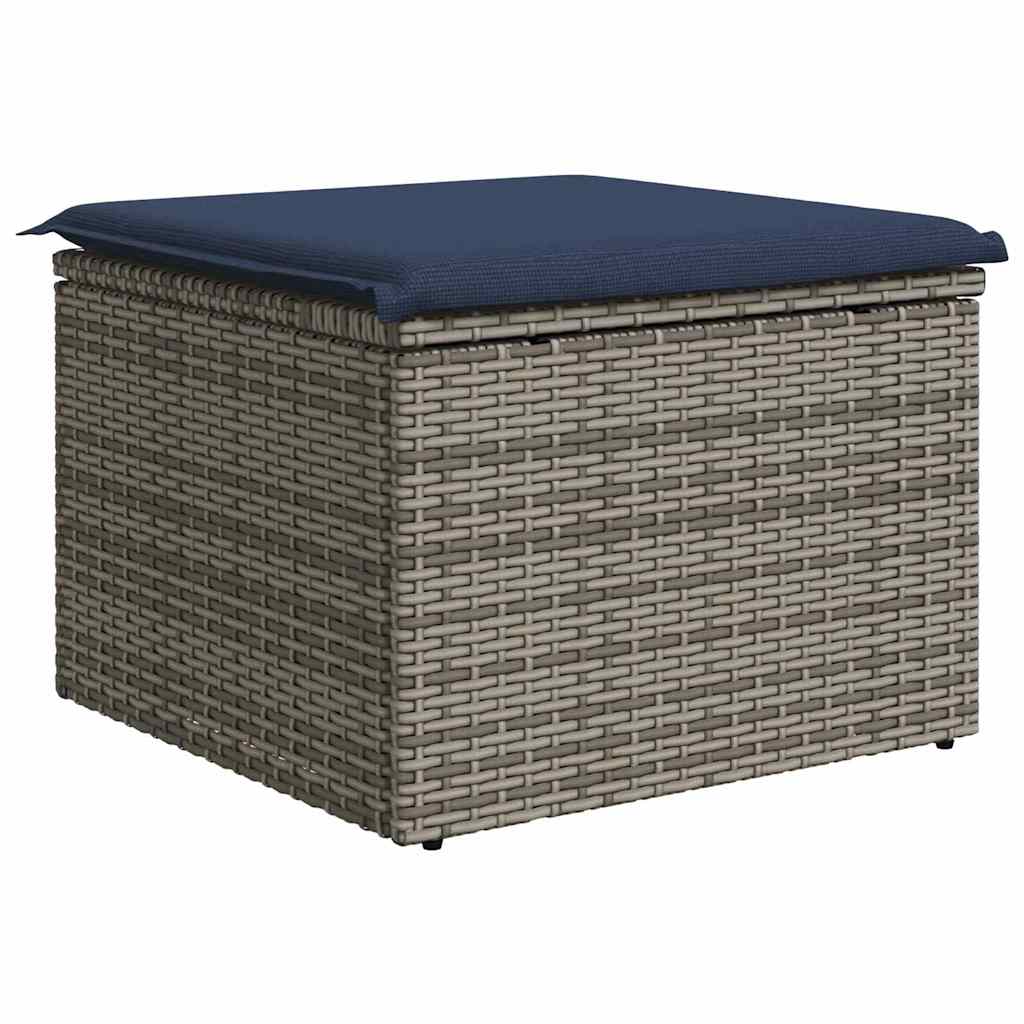 Garden Stool Grey 55 x 55 x 37cm Poly Rattan
