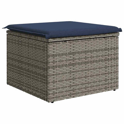 Garden Stool Grey 55 x 55 x 37cm Poly Rattan