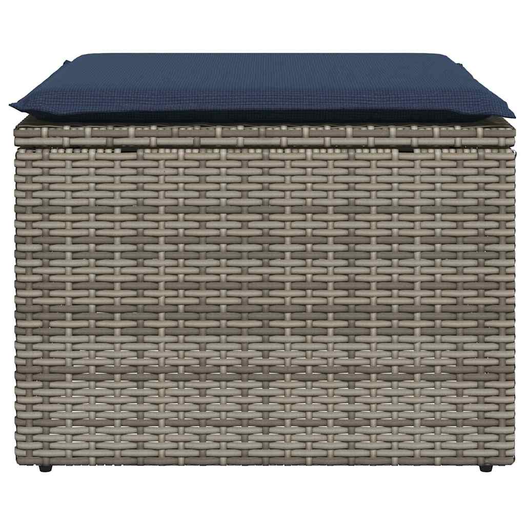 Garden Stool Grey 55 x 55 x 37cm Poly Rattan