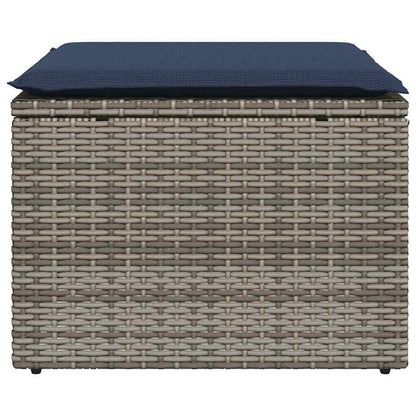 Garden Stool Grey 55 x 55 x 37cm Poly Rattan