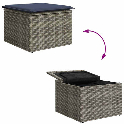 Garden Stool Grey 55 x 55 x 37cm Poly Rattan