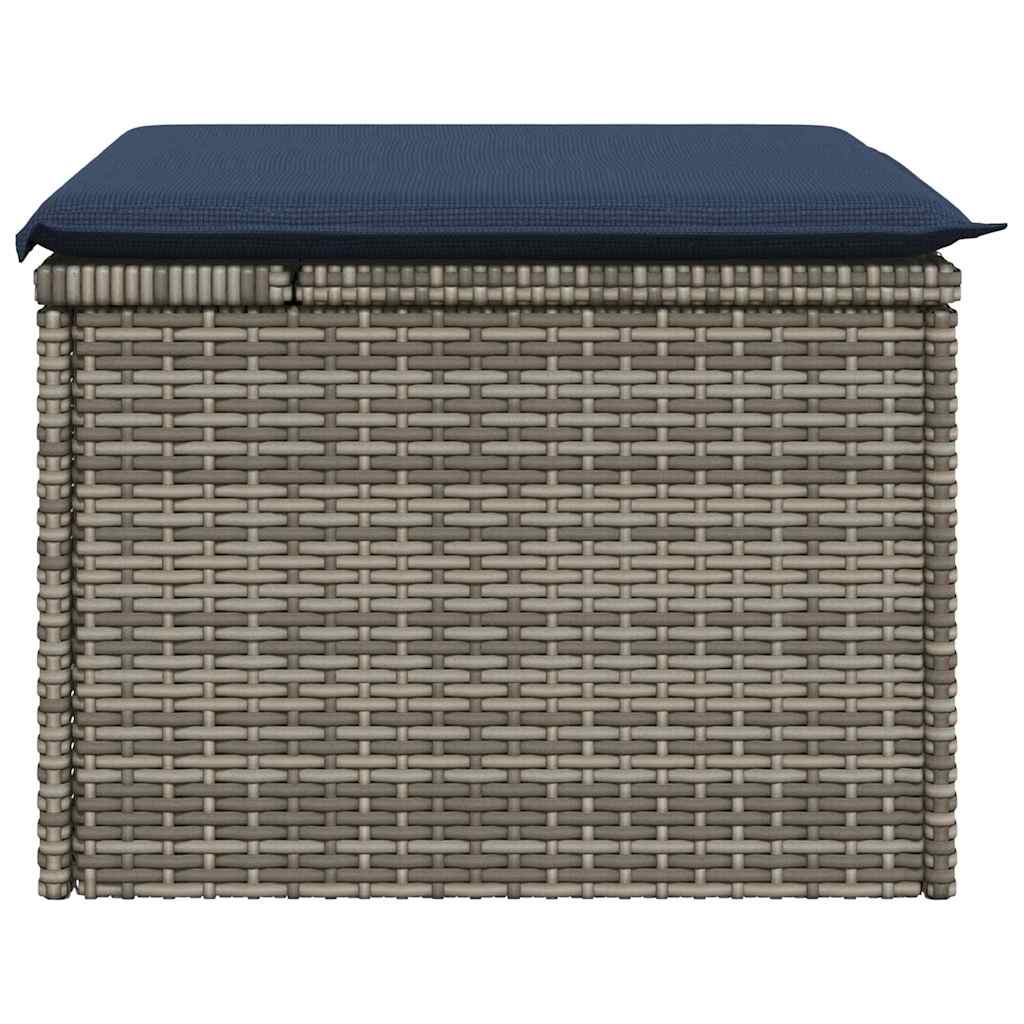 Garden Stool Grey 55 x 55 x 37cm Poly Rattan