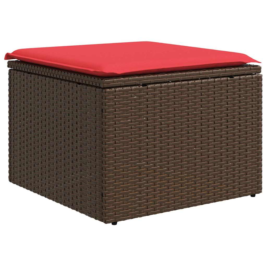 Garden Stool Brown 55 x 55 x 37cm Poly Rattan