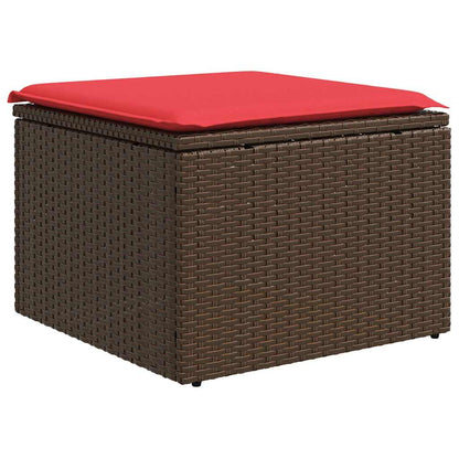 Garden Stool Brown 55 x 55 x 37cm Poly Rattan
