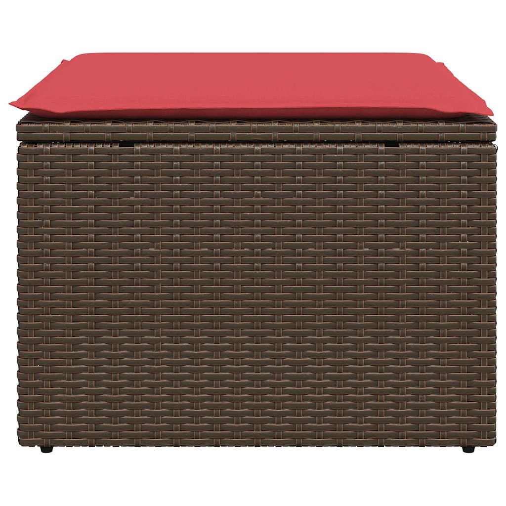 Garden Stool Brown 55 x 55 x 37cm Poly Rattan