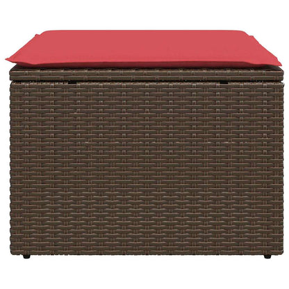 Garden Stool Brown 55 x 55 x 37cm Poly Rattan
