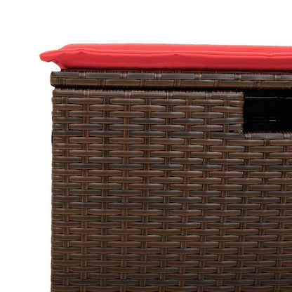 Garden Stool Brown 55 x 55 x 37cm Poly Rattan