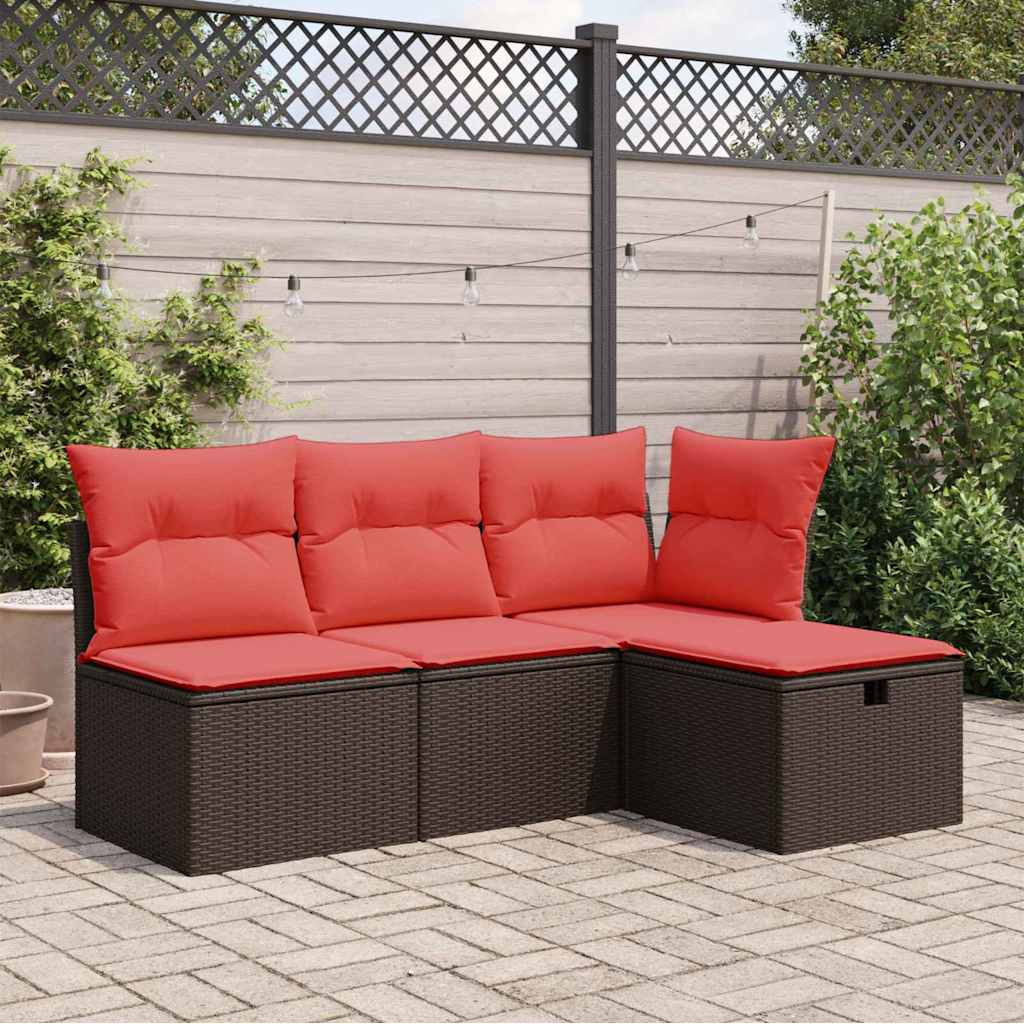 Garden Stool Brown 55 x 55 x 37cm Poly Rattan