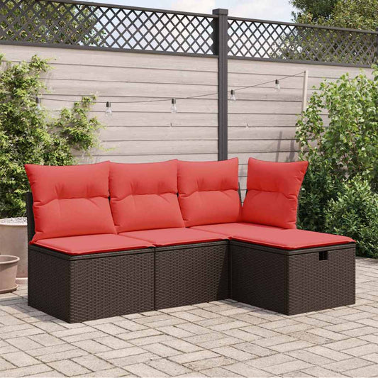 Garden Stool Brown 55 x 55 x 37cm Poly Rattan