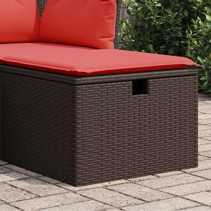 Garden Stool Brown 55 x 55 x 37cm Poly Rattan