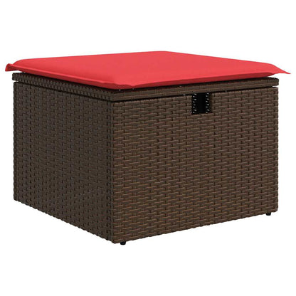 Garden Stool Brown 55 x 55 x 37cm Poly Rattan