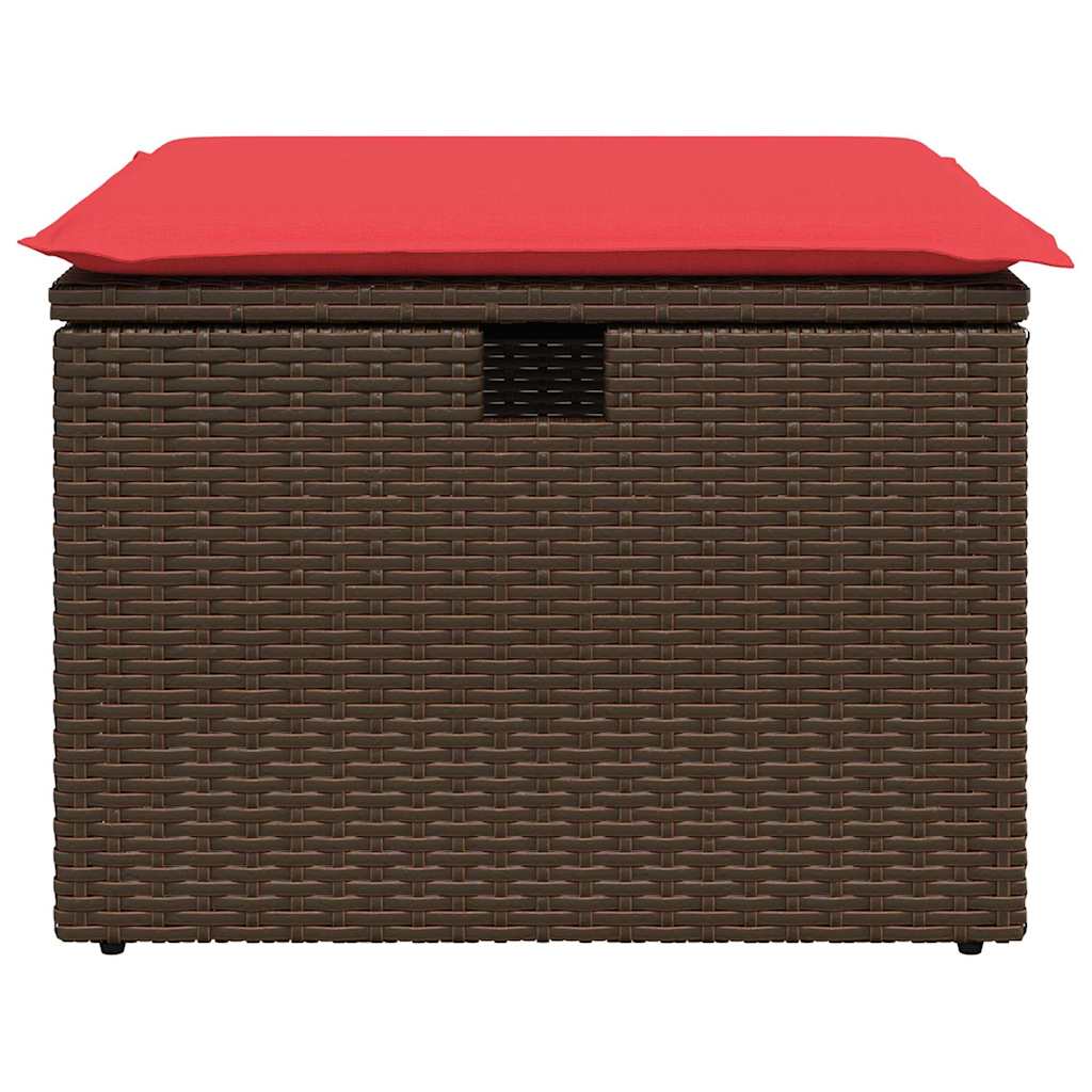 Garden Stool Brown 55 x 55 x 37cm Poly Rattan