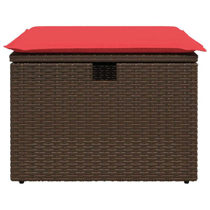 Garden Stool Brown 55 x 55 x 37cm Poly Rattan