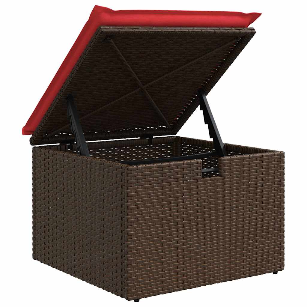 Garden Stool Brown 55 x 55 x 37cm Poly Rattan