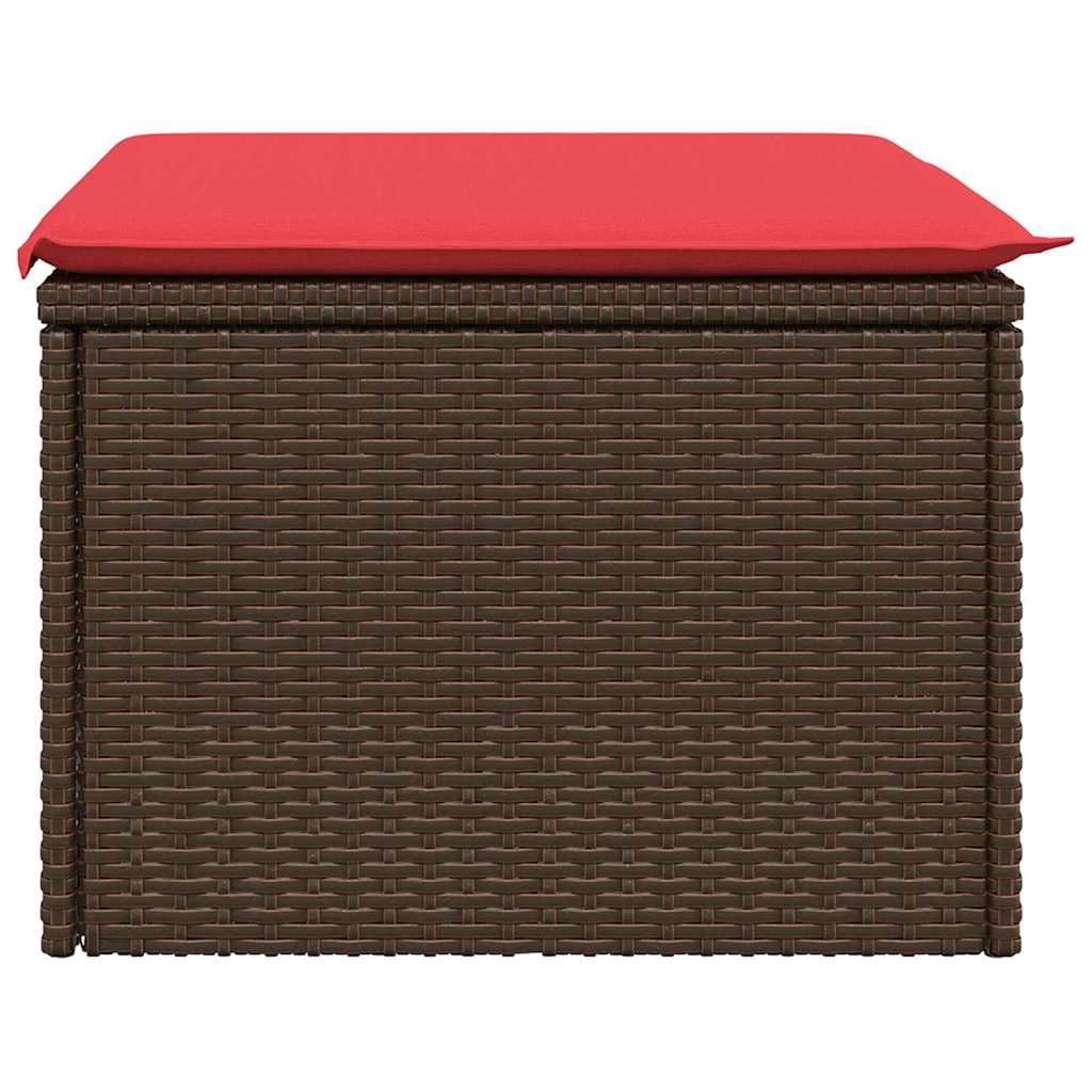 Garden Stool Brown 55 x 55 x 37cm Poly Rattan