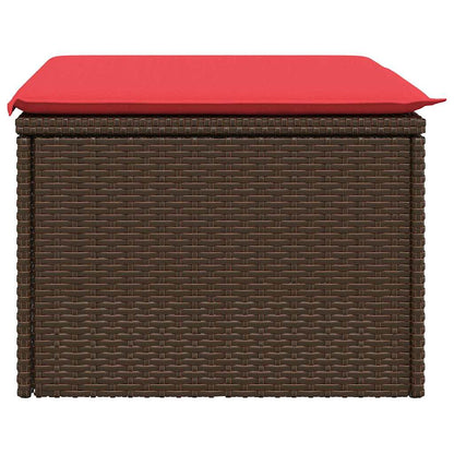 Garden Stool Brown 55 x 55 x 37cm Poly Rattan