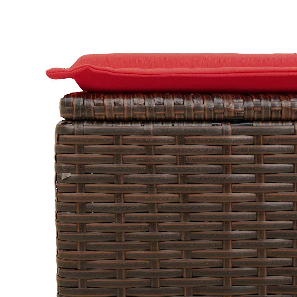 Garden Stool Brown 55 x 55 x 37cm Poly Rattan