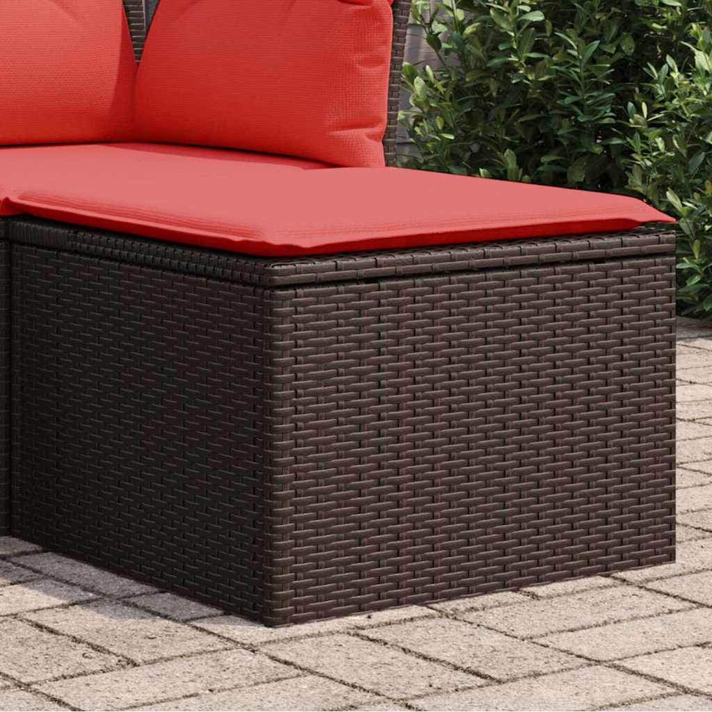 Garden Stool Brown 55 x 55 x 37cm Poly Rattan