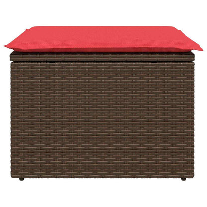 Garden Stool Brown 55 x 55 x 37cm Poly Rattan