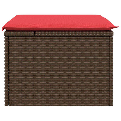 Garden Stool Brown 55 x 55 x 37cm Poly Rattan