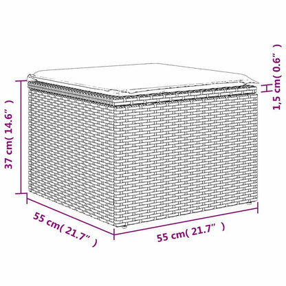 Garden Stool Brown 55 x 55 x 37cm Poly Rattan