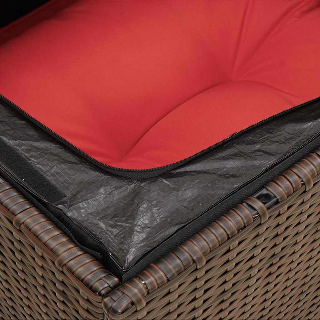 Garden Sofa 3 pcs Brown 55 x 62 x 69 cm Poly rattan