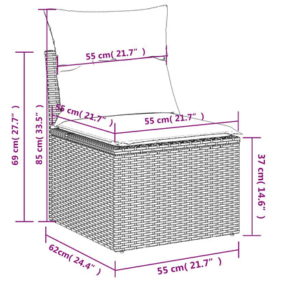 Garden Sofa 3 pcs Brown 55 x 62 x 69 cm Poly rattan