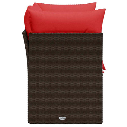 Garden Sofa 7 pcs Brown and red 124 x 62 x 69 cm Poly rattan