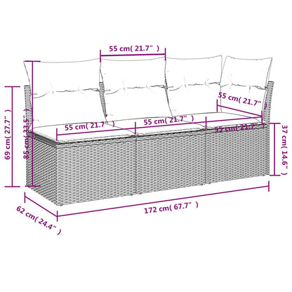 Garden Sofa 8 pcs Brown and red 172 x 62 x 69 cm Poly rattan