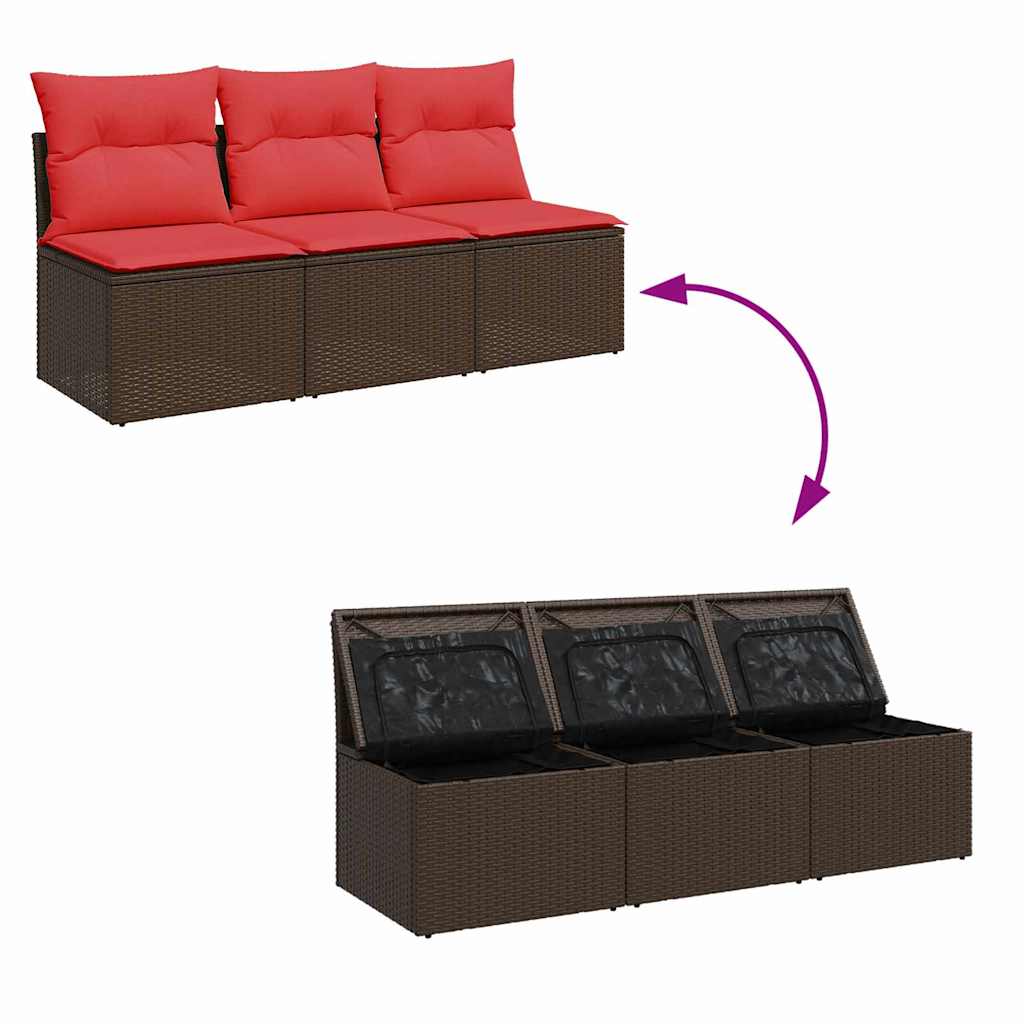 Garden Sofa 7 pcs Brown 165 x 62 x 69 cm Poly rattan