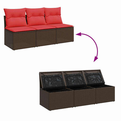 Garden Sofa 7 pcs Brown 165 x 62 x 69 cm Poly rattan