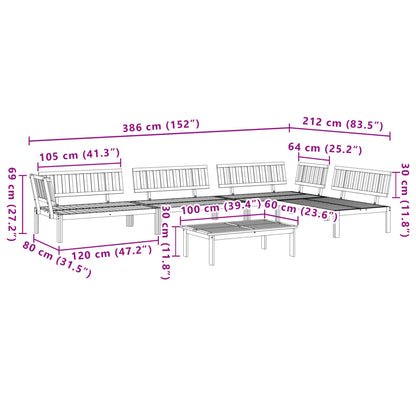 5 Piece Garden Pallet Sofa Set Solid Wood Acacia