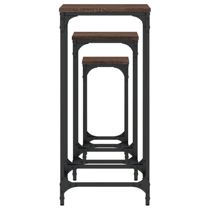 Nesting Side Tables 3 pcs Brown Oak Engineered Wood