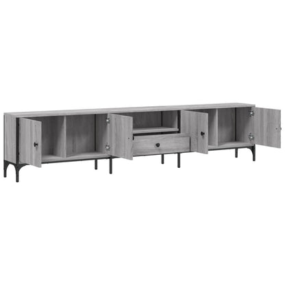 TV Cabinet with Drawer Grey Sonoma 200x25x44 cm Engineered Wood