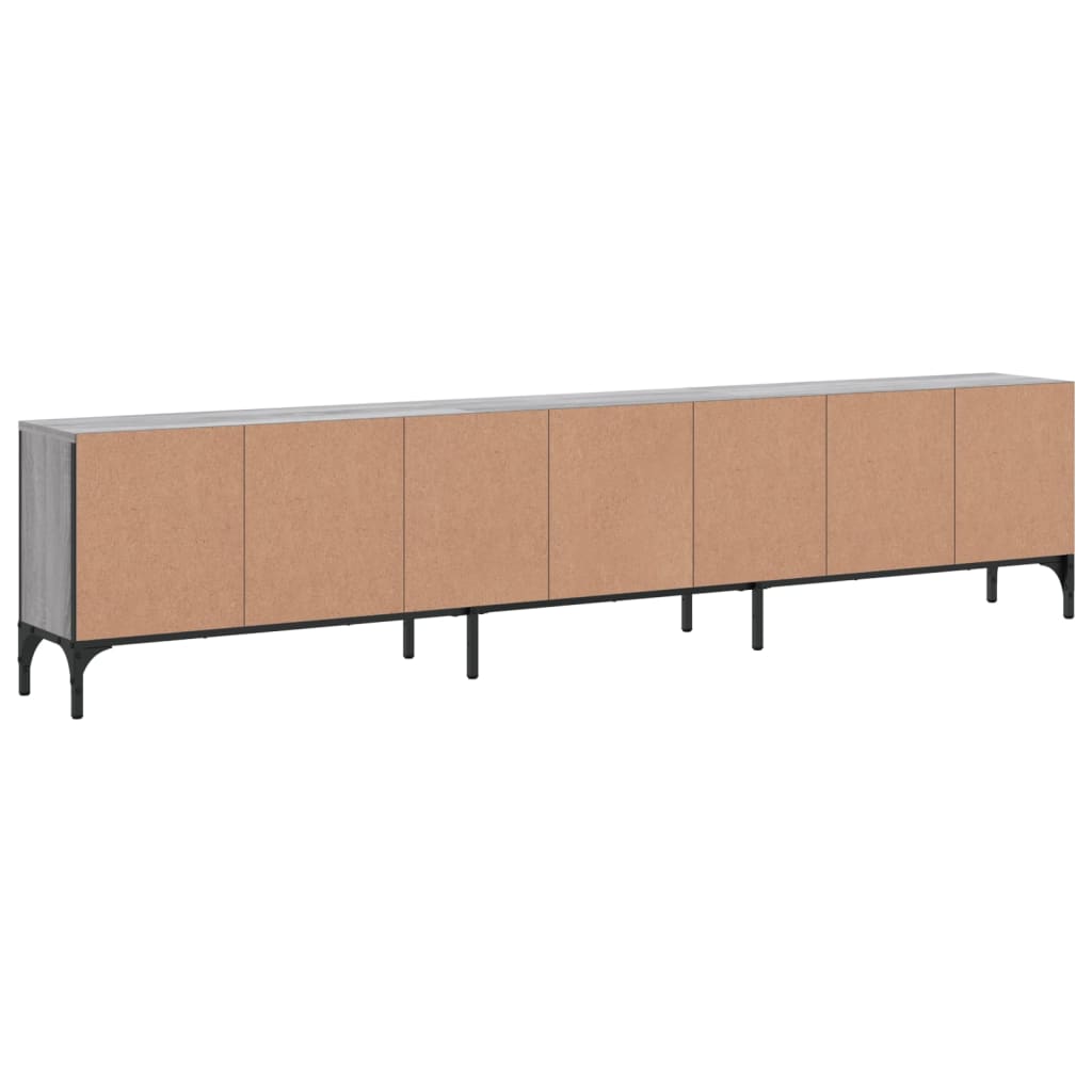TV Cabinet with Drawer Grey Sonoma 200x25x44 cm Engineered Wood