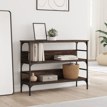 Console Table Brown Oak 100x32x75 cm Engineered Wood