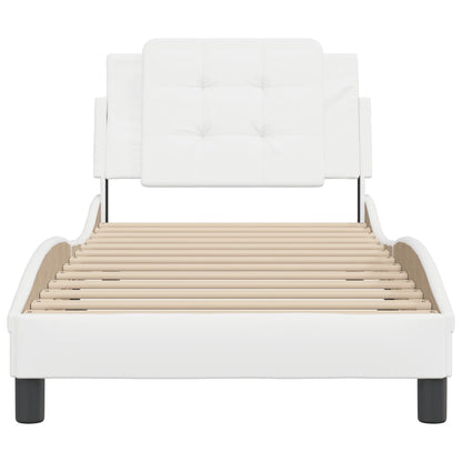 Bed Frame without Mattress "Zadar" White 80x200 cm Faux Leather