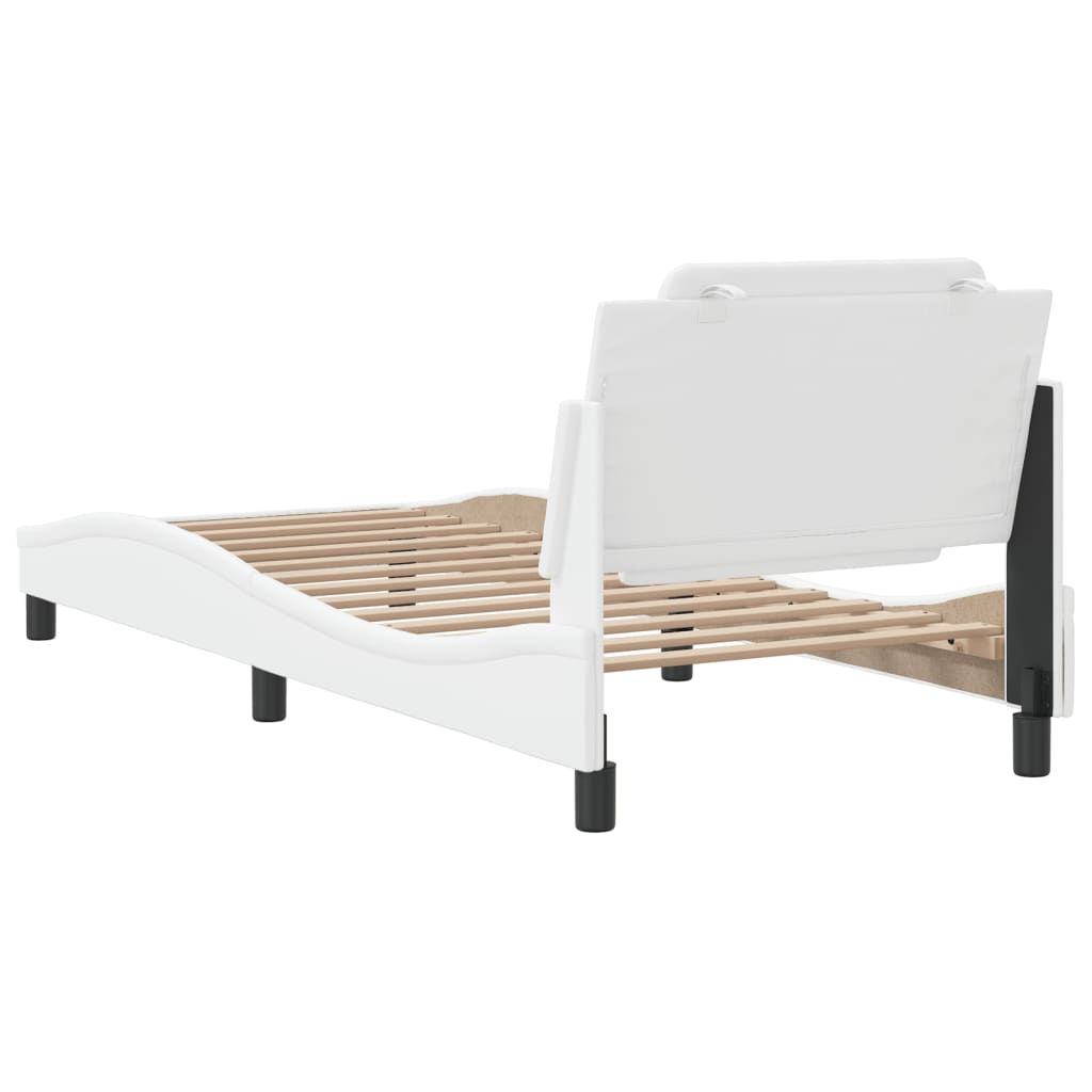Bed Frame without Mattress "Zadar" White 80x200 cm Faux Leather