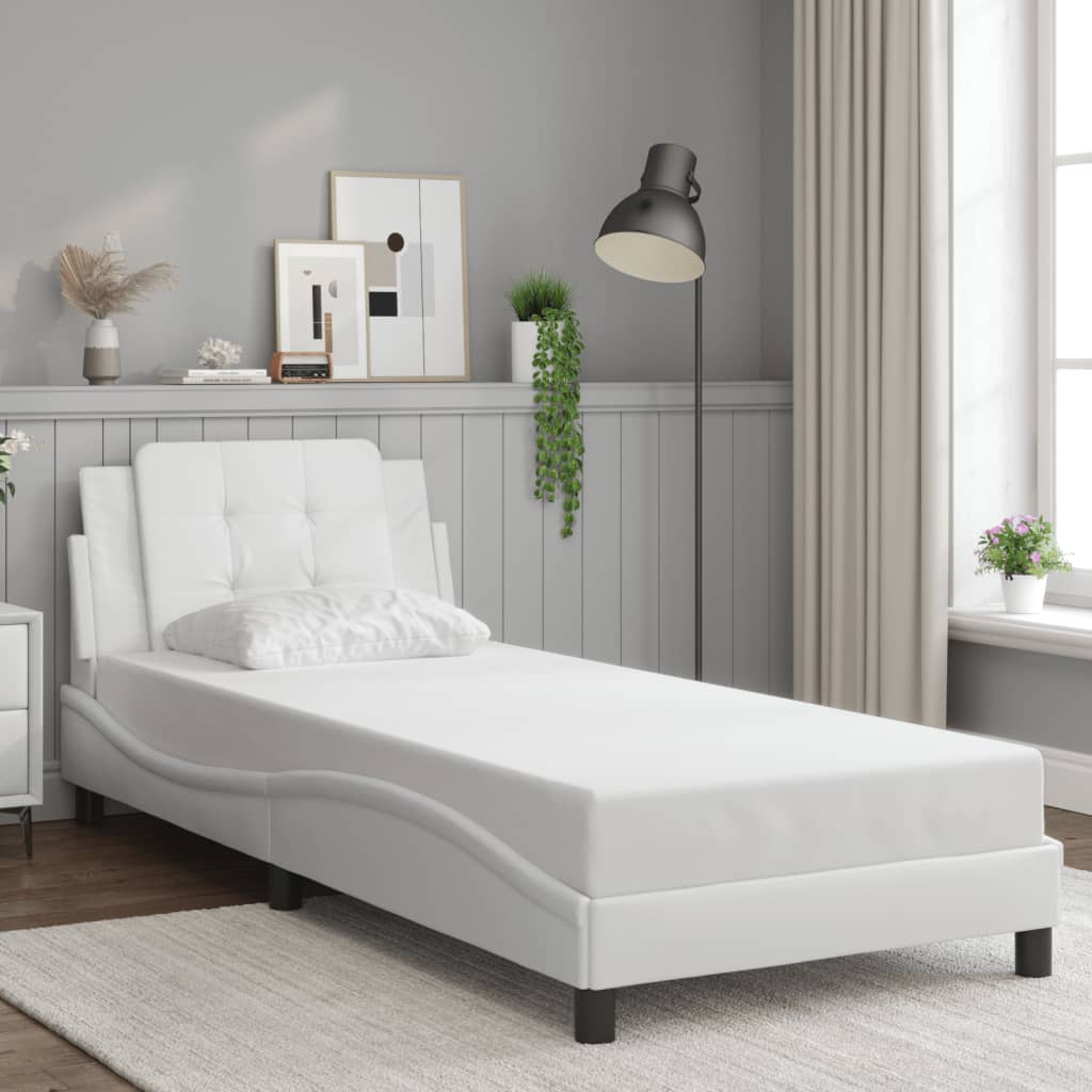 Bed Frame without Mattress "Zadar" White 80x200 cm Faux Leather