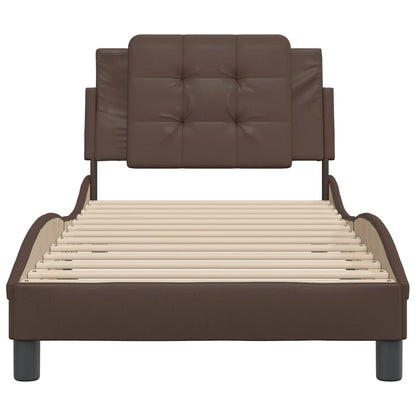 Bed Frame without Mattress "Zadar" Brown 80x200 cm Faux Leather